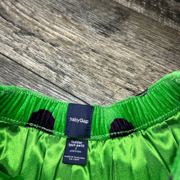 2/$10 Baby Gap green velour polka dot skirt 3 years - Picture 4 of 5